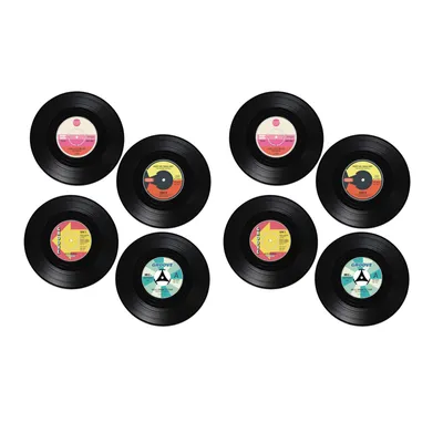 Produktbild von Glas Untersetzer Vinyl Schallplatten Tassenuntersetzer 8er Set