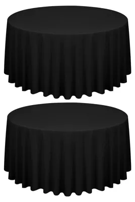 Obrázok produktu pre Čierna okrúhla obrus, 300 cm, polyester, 2 kusy