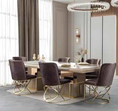 Produktbild von Modernes 5-tlg Esszimmer-Set mit Esstisch und 4 eleganten Stühlen