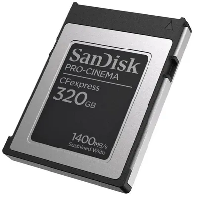 Produktbild von SanDisk PRO-CINEMA CFexpress - 320GB, CFexpress, 1700 MB/s, 1500 MB/s, Schwarz | SDCFEC-320G-GN4NN