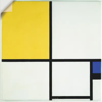 Produktbild von ARTland Wandbild, selbstklebend Komposition mit Blau und Gelb. 1931. Größe: 50x50 cm