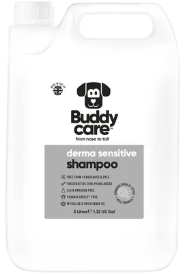 Image de Shampoing Doux Derma Sensitive de Buddycare - Shampoing pour chiens pour les peaux sensibles - Contient de l'aloès vera et du pro-vitamine B5 (5L)