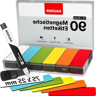 Immagine prodotto di Strisce magnetiche scrivibili | lavagne su cui scrivere | schede magnetiche per lavagne Kanban, lavagne bianche e nere