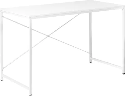 Produktbild von BELIANI Schreibtisch Weiß MDF-Platte mit Metallgestell Rechteckig 120x60 cm Modernes Industrie Design Homeoffice Tisch Bürotisch Arbeitstisch