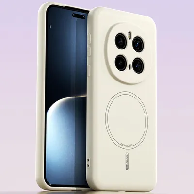 Obrázek produktu pro Magnetické pouzdro pro Honor Magic7 Pro, kompatibilní s MagSafe, tekutý silikon, nárazuvzdorné a odolné proti poškrábání Béžová