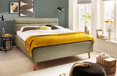 Produktbild von Doppelbett Laika 180x200cm mit Stauraum - moosgrün