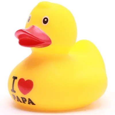 Produktbild von Dutch Ducky Badeente I Love Papa Vinyl 8 cm
