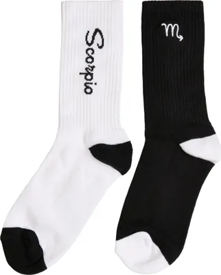 Image de Mister Tee Accessoires MT2235 | Zodiac Socks Lot de 2 paires de chaussettes - Couleur : noir/blanc scorpion - Taille : 35-38