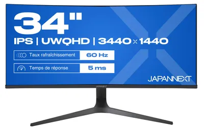 Produktbild von JAPANNEXT 86,4cm JN-IPS340UWQHD60C-C65W-HS-W curved UWQHD