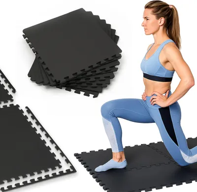 Obrázok produktu pre Gymtek® sada ochranných podložiek na podlahu - ochrana podlahy - podložka na puzzle - ochranné podložky - fitness - 120 x 120 cm - 4 ks