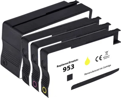 Obrázek produktu pro Kombinované balení inkoustů Renkforce nahrazuje HP 953 (6ZC69AE) Kompatibilní kombinované balení černá, azurová, purpurová, žlutá RF-I-HP953BKCMY4PK RF-5718854 (RF-5718854)