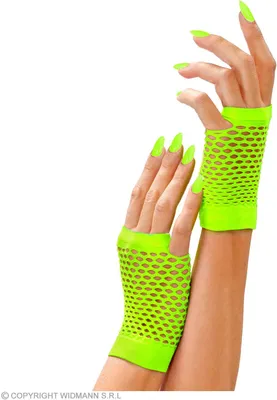 Produktbild von Widmann Netzhandschuhe Neon Grün fingerlos