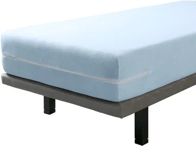 Productafbeelding van Ibenzoa® matrasbeschermer – verstelbaar en ademend, 100% katoenen flanel, met rits, 90 x 190/200 cm, hoogte tot 30 cm, geschikt voor matrassen van 182/190/200 cm