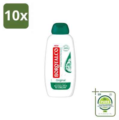 Immagine prodotto di 10 flaconi di Borotalco Original, gel doccia - 250 ml - confezione grande - 10 pezzi