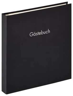 Gästebuch, schwarz, 26 x 25 cm, 50 Seiten, Spiralbindung