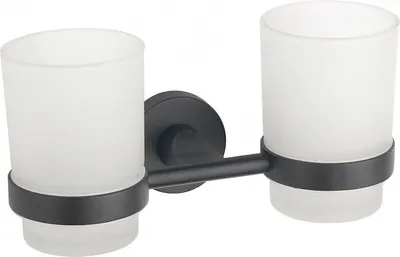 Produktbild von Mexen Tiber Doppelter Zahnputzbecher, Schwarz - 7050552-70