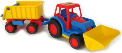 Obrázok produktu pre Traktorový nakladač Wader-Polesie 9623 s prívesom v mriežke Mix