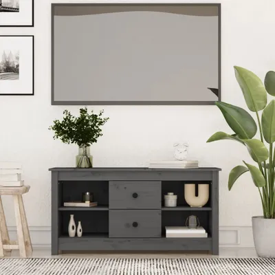 Produktbild von The Living Store TV-Schrank Grau 103x36,5x52 cm Massivholz Kiefer