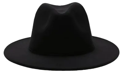 Zdjęcie produktu dla Fedora z mieszanki wełny, szeroka lamówka, damska i męska, obwód głowy 56-58 cm