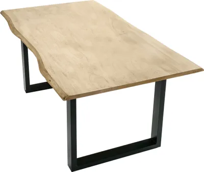 Produktbild von SIT Möbel Esstisch Baumkante 140 x 80 cm | Plattenstärke 26 mm | Akazie hell gekälkt antikfinish | Gestell Stahl antikschwarz | B 140 x T 80 x H 77 cm | 07107-64 | Serie TABLES & CO