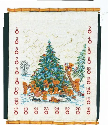 Produktbild von Eva Rosenstand Adventskalender Kreuzstich Set mit Bären-Motiv für kreative Handa