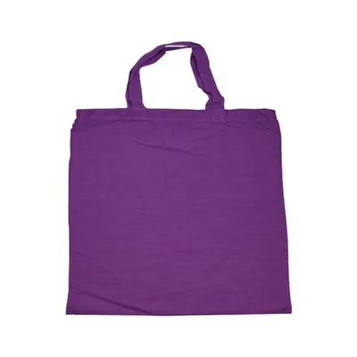 Produktbild von Baumwolltaschen Tragetasche Henkel lang kurz Baumwollbeutel Tasche Stoffbeutel Farbe: Lila, Henkel: ca. 17 cm