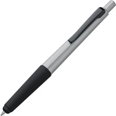 Produktbild von 10 Kugelschreiber / aus Metallic-Kunststoff / mit Touch-Pad / Farbe: silbergrau