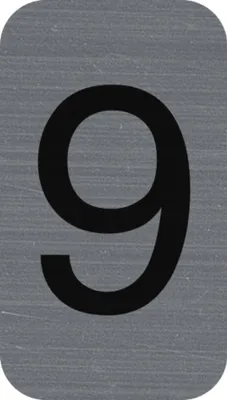 Image de Exacompta Plaque adhésive imitation Aluminium Chiffre 9 2,5x4,4 cm Gris 67189E