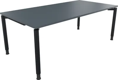 Produktbild von Schreibtisch Vierfuß Rundrohr B2000xT1000xH680-820 an/Lavagrau