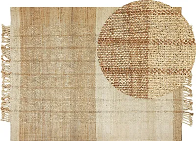 Obrázok produktu pre BELIANI Koberec béžový jutový 160 x 230 cm ručne tkaný so strapcami boho obývacia izba spálňa