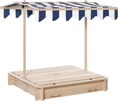 Produktbild von Sandkasten Sandkiste Aus Holz Für Garten Sandkasten Mit Dach Felix Kindersandkasten Mit Dach Verstellbar Tannenholz 3-7 Jahren Natur
