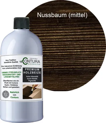 Produktbild von Contura 500ml. Holzbeize Wasserbeize Möbel Farbe - Nussbaum Mittel