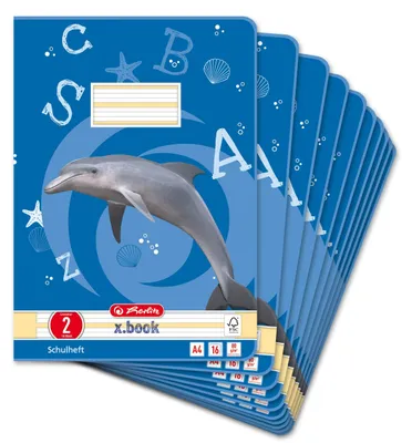 Produktbild von Herlitz Schulheft A4, Lineatur 2, 2. Klasse, 16 Blatt, 10 Stück