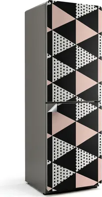 Produktbild von Geometrisches Dreiecksmuster – Kühlschrank Aufkleber – Klebefolie Kühlschrank – Kühlschrank Nachbildung – Kühlschrankfolie selbstklebend – Küchen Nachbildungation – 60x180 cm