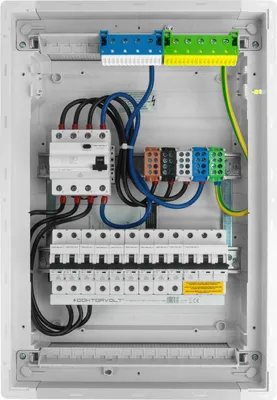 Produktbild von Sicherungskasten Hager Unterputz Verteilerkasten 2x12 Module 10xMCB 1xRCCB VDE verdrahtet Verteilerschrank Sicherungen 505,50x348x98mm Doktorvolt