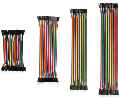 Jumper-Kabel 4x 40-polig, männlich-weiblich, 24 AWG, 10-40 cm