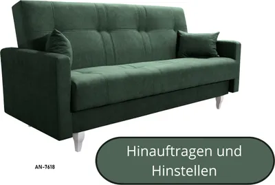 Produktbild von Schlafcouch LUDWIK, Bettkasten und Schlaffunktion, Schlafsofa - Grün