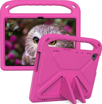 Produktbild von Hülle für Huawei Mediapad T5 10,1 Zoll, Leichte Stoßfeste Eva Kinder Schutzhülle mit Griff und Faltbarem Ständer Rosa