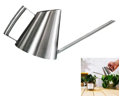 Produktbild von Edelstahl Gießkanne 1500 ml – Metall Gießkanne mit langem Auslauf & Sprinkler, Topfpflanzen & Blumen Bewässerung, Indoor & Outdoor