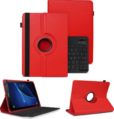 Produktbild von Schutzhülle Samsung Galaxy Tab A6 10.1 2016 Hülle Tablet Tasche QWERTZ TastaturFarben:Rot