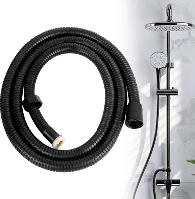 Produktbild von Duschschlauch Brauseschlauch 1,5 m, Verdrehschutz, Universal-Brauseschlauch, flexibler Brauseschlauch für Handbrause, Schwarz