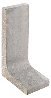 Produktbild von L-Stein schmal unbewehrt grau 100 cm x 25 cm x 7 cm