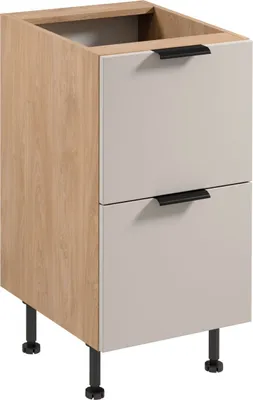 Produktbild von Küchenunterschrank 45 cm mit Schubladen ohne Arbeitsplatte,  Sorento D45S2 AX, Beige/Sonoma Eiche