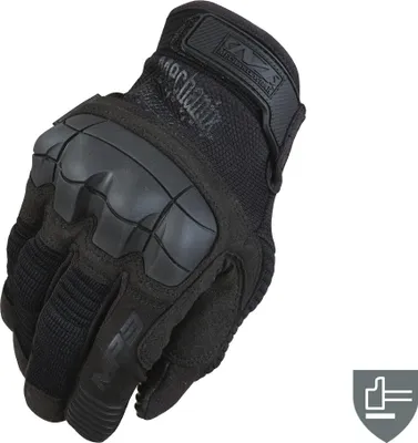 A black Mechanix M-Pact 3 glove is shown against a white background.