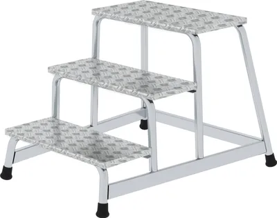 Produktbild von Günzburger Arbeitspodest 3 Stufen Podest-H.600mm Aluminium -Riffelblech - 50009