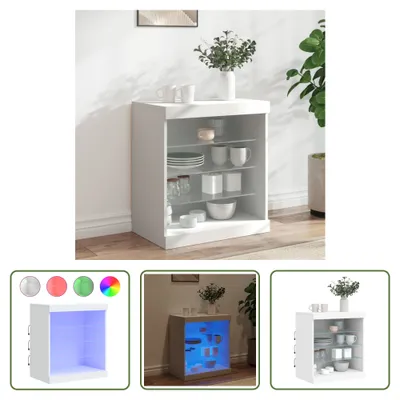 Zdjęcie produktu dla Kredens Living Store z oświetleniem LED Biały 60,5x37x67 cm