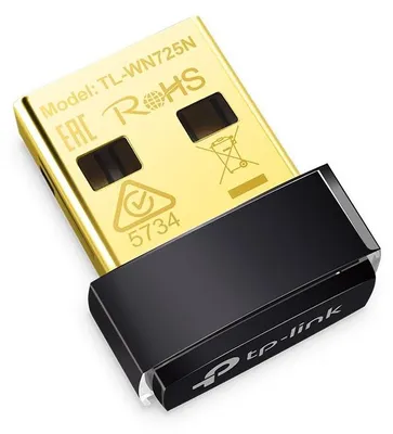 Produktbild von TP-Link TL-WN725N Wi-Fi Adapter für Desktop Computer, Notebook - IEEE 802.11n - USB - 150 Mbit/s - 2,48 GHz ISMExtern