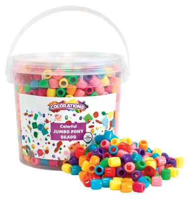 Zdjęcie produktu dla Colorations - Kolorowe duże koraliki do fastrygowania w wiaderku, 680 g