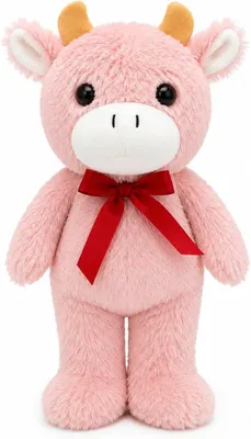 Produktbild von Kuh Kuscheltier mit Schleife 32 cm Plüschtier Stofftier Niedliche Plüschkuh Geschenk für Kinder