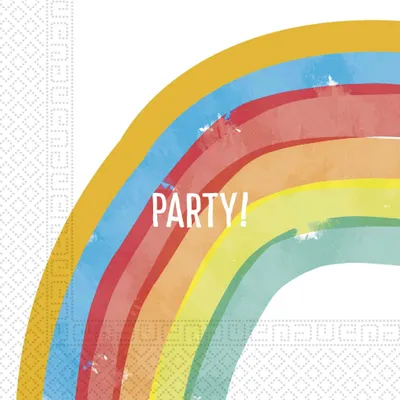 Produktbild von 20 Papierservietten Rainbow Party 33 x 33 cm Regenbogen-Geburtstag -